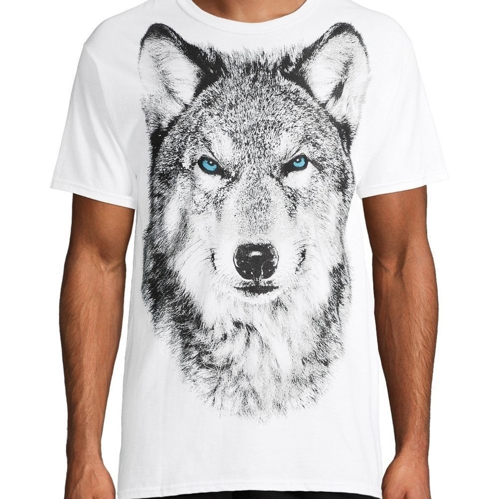 ODM White Wolf with‎ Blue Eyes T-Shirt Large